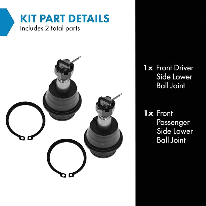TRQ Front Lower Driver and Passenger Side Ball Joint Set Compatible with 02-05 Dodge Ram 1500 06-08 Ram 1500 06-08 1500 09-10 1500 RWD 11-12 1500 RWD