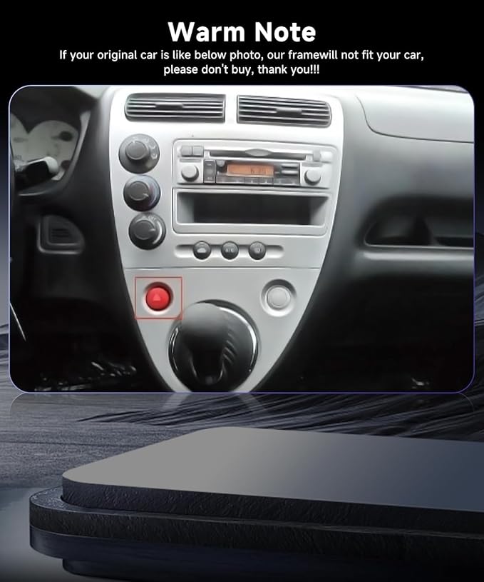 4GB 64GB Radio for Honda Civic 2001-2005 Car Stereo with Wireless CarPlay 5.0Bluetooth DSP 32EQ 5GhzWiFi 9Inch 1280x720P IPS Touchscreen GPS FM/RDS Android Auto MirrorLink AHD Backup Camera