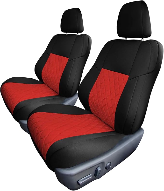FH Group Custom Fit Seat Covers Specifically Made for 2012 - 2017 Toyota Camry LE | SE | XSE | XLE - Ultraflex Neoprene Waterproof Car Seat Cover, Front Set Red