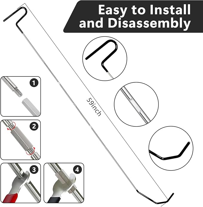 20 pcs Stainless Steel Repair Tools, 59 inch Portable Repair Tools for Routine Vehicle Maintenance