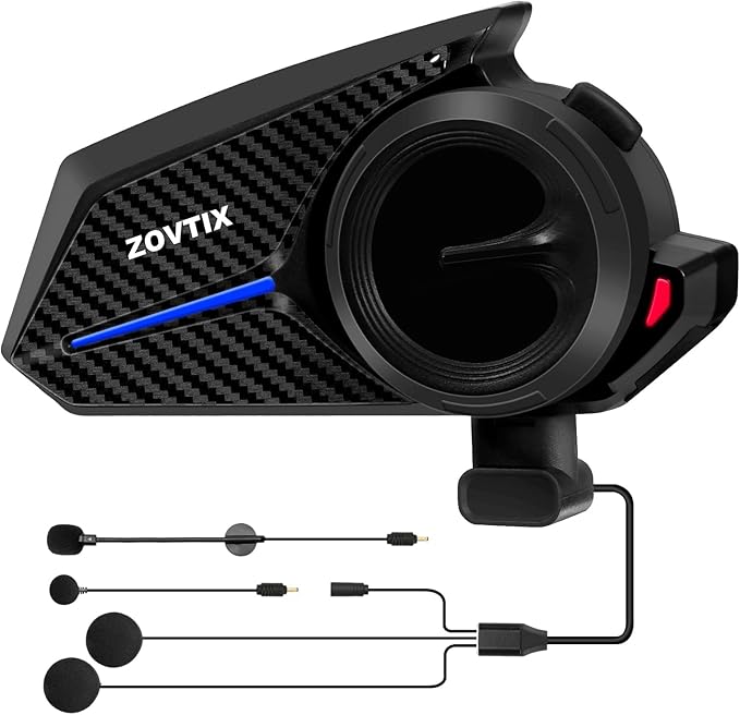 Motorcycle Helmet Headset 8 Riders Communication System X8 Intercom with Music Sharing/HiFi Sound/3 EQ Music Modes/DSP&CVC Noise Cancellation/IP67/FM Radio - X8-Carbon Fiber 1 Pack