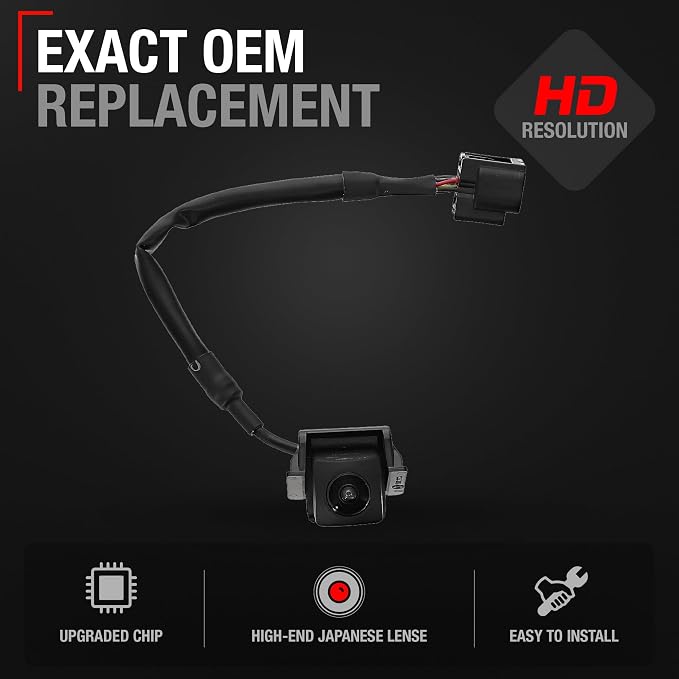 Rear View Backup Camera, Reverse Park Assist - Compatible with 2016-2017 Honda Civic Sedan - OEM 39530TBAA01, HO1960136