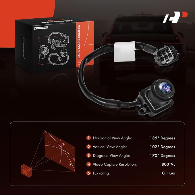 A-Premium Park Assist Camera Rear View Backup Reverse Camera Compatible with Select Jeep & Dodge Models - 2012-2013 Grand Cherokee, 2012-2013 Durango - Replace# 56054059AF
