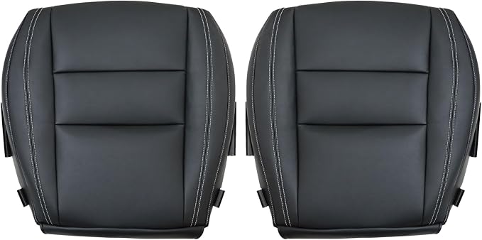 SecosAutoparts Front Driver & Passenger Side Bottom Non-Perforated Leather Replacement Seat Covers Black Compatible with Jeep Grand Cherokee 2011-2016 Compatible with Dodge Durango 2011-2018