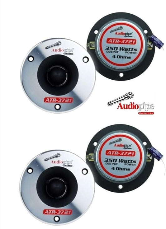 Audiopipe 2 Pair 3-3/4” Aluminum Bullet Titanium Horn Tweeters ATR-3721 350 Watts Max 4 Ohm