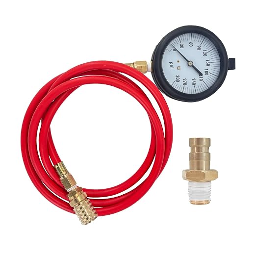 TU-32-20 Compuchek Diesel Fuel Pressure Test Gauge，0-300 psi，Compatible with Cummins Diesel Engines and Other Diesel Engines with Compuchek Test Ports, for Road Testing(6ft)