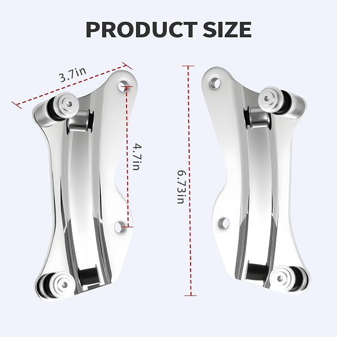 4 Point Docking Hardware Kit and Covers Fits for Harley Touring Street Road Glide Electra Glide Road King 2014-2026，Chrome