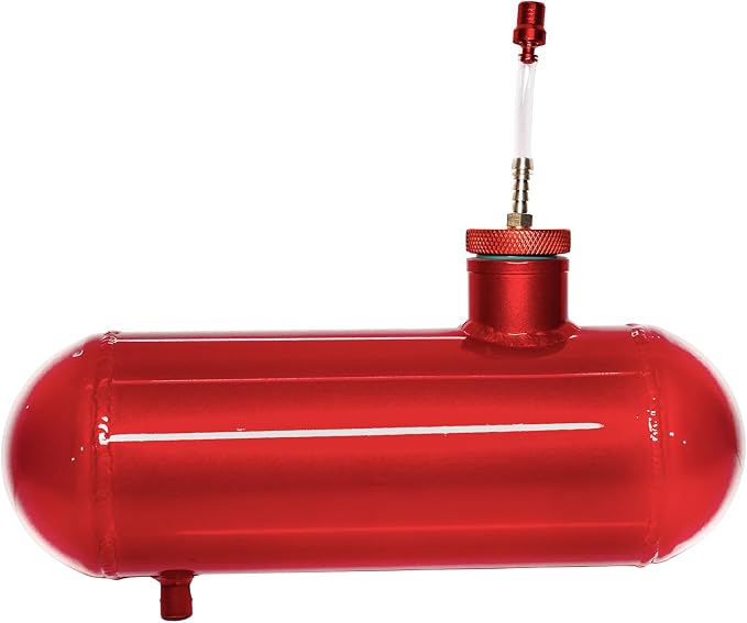 JMCHstore Side Aluminum Mini bike Gas Fuel Tank Cylinder 4x12'' for Coleman Baja Montser Mega moto Predator Hemi non 212 Engine, Massimo Axis RealTree Motovox Mototec Gas Bike, Go Kart Parts (Red)