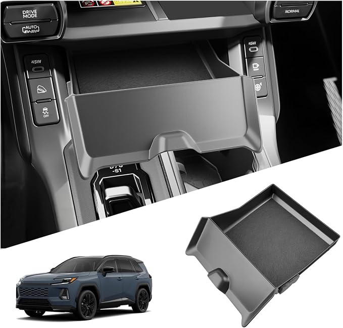 SKTU 2026 RAV4 Lower Drawer Storage Box for 2026+ Toyota RAV4 (LE/SE/XLE Premium/Woodland/XSE/Limited) Drawer Storage Box Toyota RAV4 2026 Accessories Rubber Drawer Console Organizer
