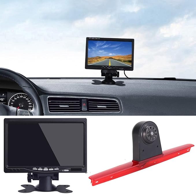 HD 170° Auto Transporter Brake Light Roof Rear View Reversing Backup Camera Parking Aids System with Angle Adjustable Compatible with V W Multivan T5 V 5 Van/Caravelle V Bus Kasten 7EB 7EJ 7HB 7HA
