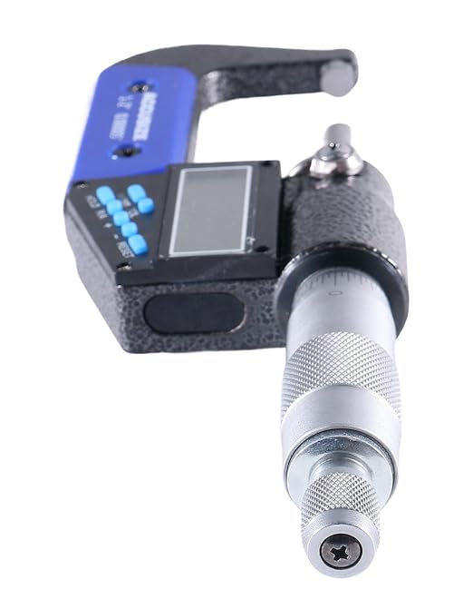 Accusize Industrial Tools 1-2''/25-50 mm by 0.00005''/0.001 mm 7-Key Electronic Digital Micrometer, Water Proof, Ac21-2022 | IP54 Rated, 0.00005"/0.001 mm Resolution, 7-Key, ±0.002" Accuracy