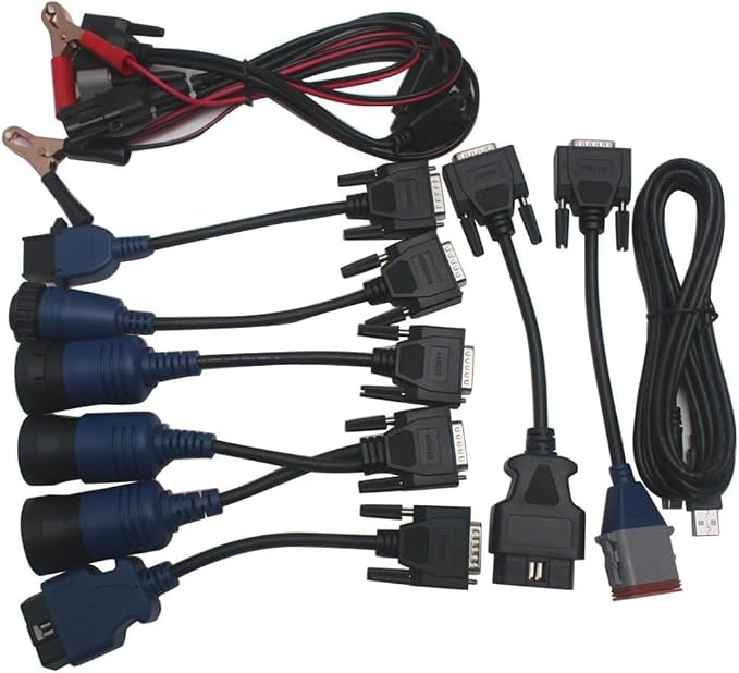 9 Pcs Adapters for NEXIQ PN 125032 USB LINK1 Diesel Truck Diagnostic Connector Cables