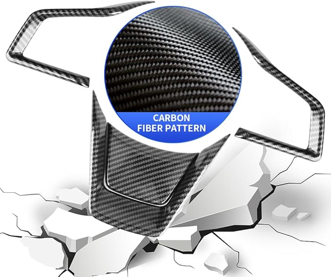 Carbon Fiber Style Car Steering Wheel Trim Cover Panel Accessories for Subaru Crosstrek 2018-2025，Forester 2019-2024，Impreza 2017-2025，Ascent 2019-2025，Legacy 2018-2025，Outback 2018-2025