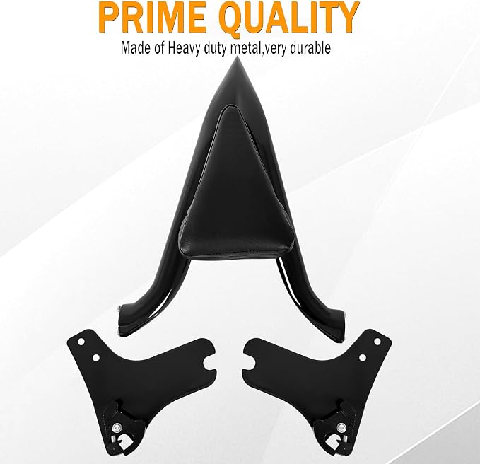 Black Detachable 1.5" Sissy Bar Passenger Backrest Rear Pad for Harley Davidson Touring 97-08 Road King Electra Glide Street Glide Back Rest FLHR FLHX FLHT FLTR [20" Tall]