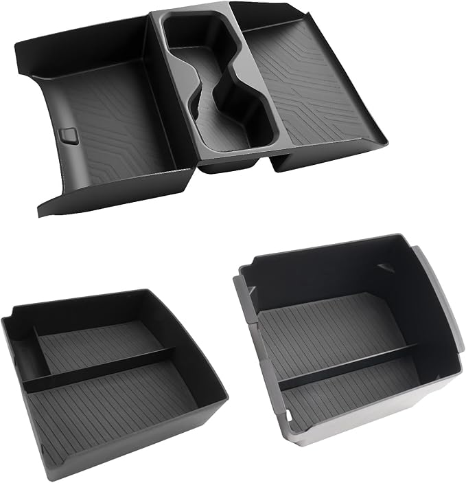 LUWU 2026 Tucson Accessories for 2025-2026 Hyundai Tucson Armrest Box Organizer Lower Console Organizer 3PCS Only Fit for Tucson Hybrid/Limited - NOT for 2022-2026 Tucson with Automatic Transmission