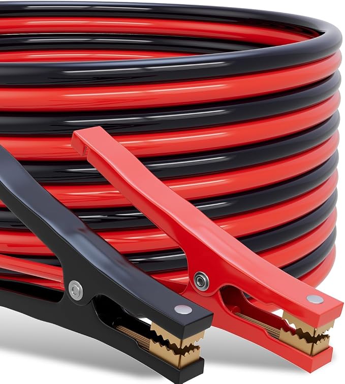 Heavy Duty Jumper Cables for Car Battery, 8 Gauge 12 Feet 600AMP, Automotive Booster Cables for Jump Starting Dead or Weak Batteries, Carrying Bag Included