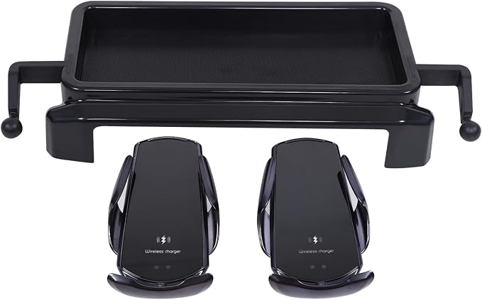 Car Center Console Dash Storage Tray With Phone Mount Compatible with Toyota Tacoma 2026 2025 2024, Dashboard Organizer Tray Mobile Phone Holder Storage Box Insert Accessories, Only Fit 8-inch Screen