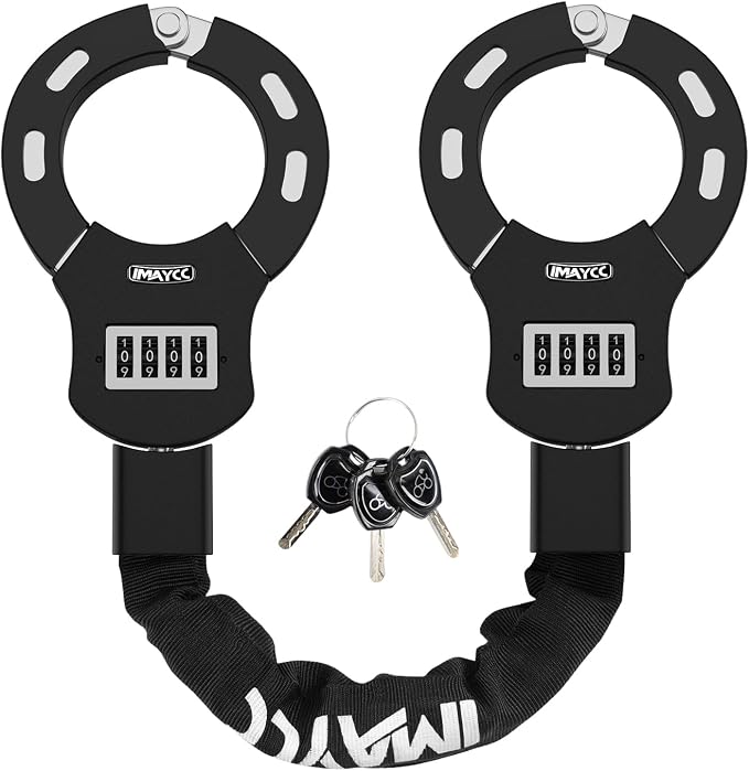 IMAYCC Scooter Lock, 4 Digit Combination Electric Scooter Lock Anti Theft Heavy Duty Resettable with 3 Key, Chain Lock for E Scooter Bike Motorcycle & Door