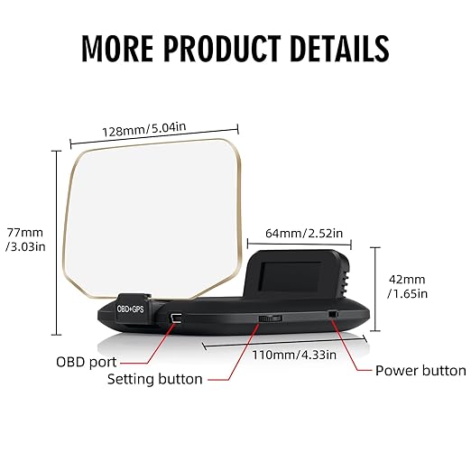 OBD2 Heads Up Display Turn Indication for 12V Car MAIMEIMI OBD2 & GPS Dual System Digital Speedometer for Car HUD MPH Projector with RPM, Water TEM, PSI, Volt, Odo, 4 Alarm for Most 2008+ Sedan Cars