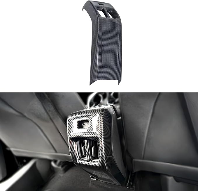 Rear Air Condition Vent Outlet Cover Anti Scratch Rear Center Air Vent Trim Decorative Auto Interior Accessories Kit ABS Material Imitation Carbon Fiber Pattern for Chevrolet Trax 2023-2026