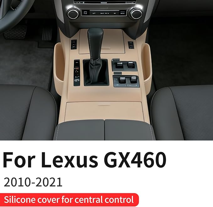 Central Control Silicone Storage Box Seat Gap Storage Box Silicone Pad Tray Organizer for 2010-2021 Lexus GX460 Modified Lexus GX460 Accessories (Beige)