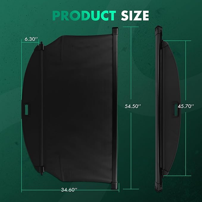 SCITOO Retractable Rear Cargo Cover Shade 2019-2023 Fit for Hyundai Santa Fe Accessories Rear Trunk Retractable Security Shade Shield Cover