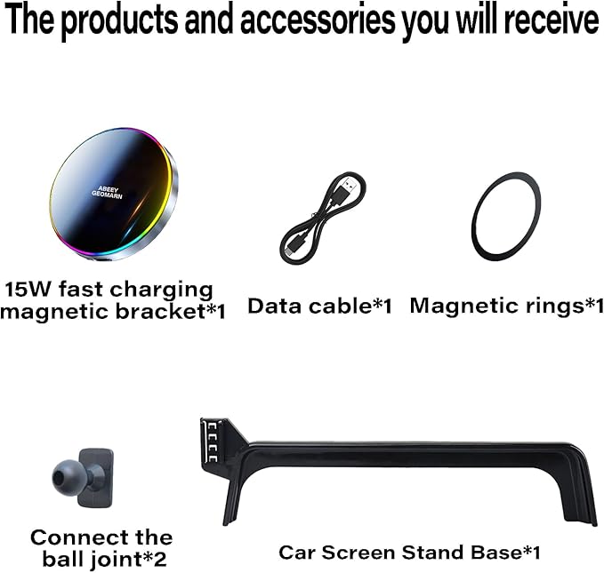 Car Phone Holder for 2022 2023 2024 2025 Lexus LX600 Accessories Apply to 12.3 Inch Touchscreen 15W Fast Wireless Charger Screen Fixed Clip HandsFree Cell Phone Mount 360° Rotation