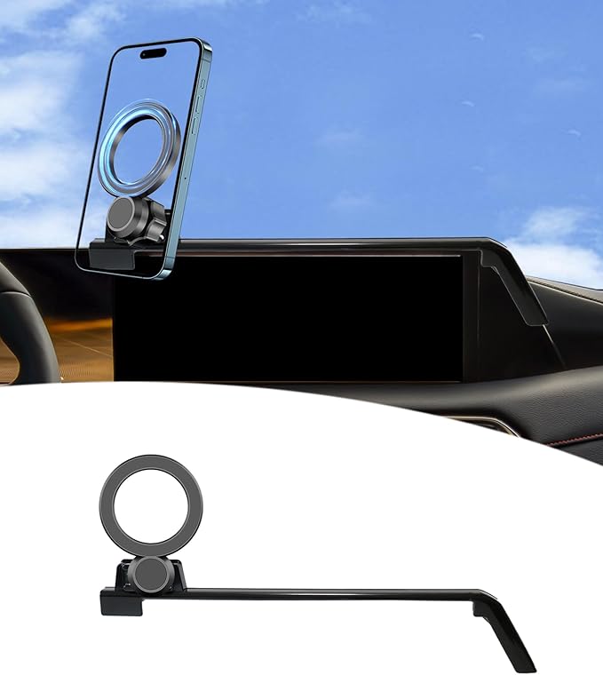 Magnetic Car Phone Mount for 2025 2026 Nissan Armada Accessories, for MagSafe Strong Magnets Cell Phone Holder 14.3-Inch Screen Cradles, with Portable Phone Gripper 360° Rotation