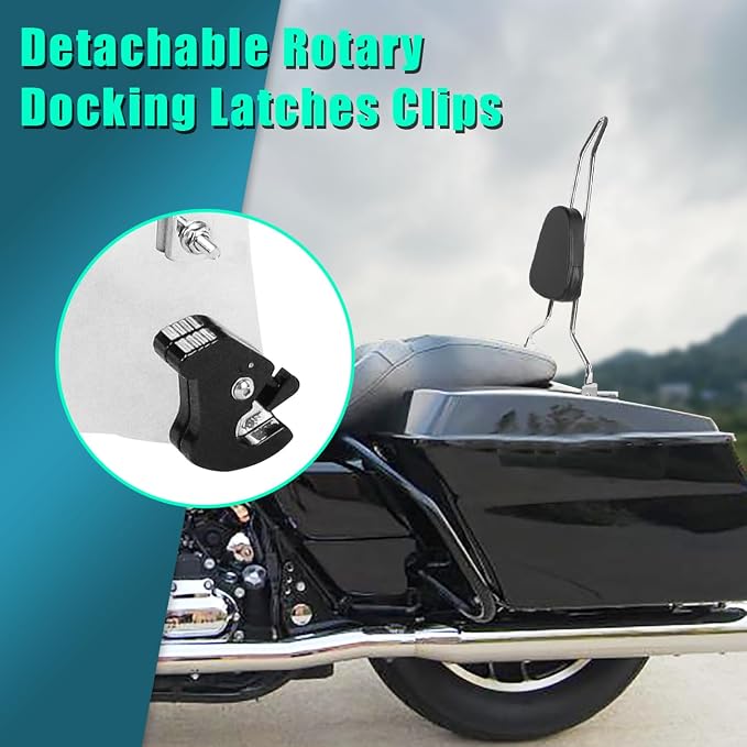 AUFER Detachable Rear Passenger Backrest Sissy Bar With Back Rest Cushion Pad Compatible With For Harley Touring Road King Street Glide Electra Glide Road Glide FLHR FLHX FLHT FLTR 1997-2008