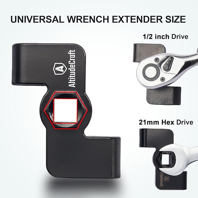 Wrench Extender and Low Profile Socket Adapter Set Bundle