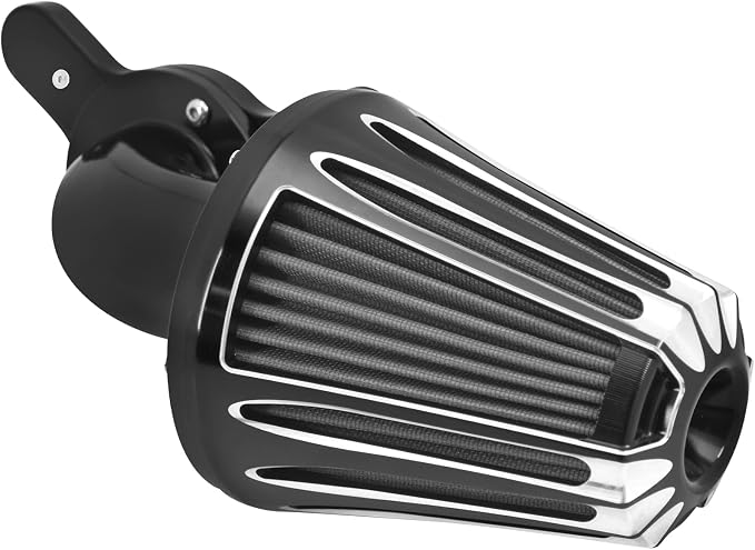 Motorcyle Air Cleaner Filter CNC 90° Forward-Facing Kit Fit for Harley Softail Touring Trike Sportster XL Dyna (Black Housing Grey Element, C For Touring 08-16,Softail 16-17,Trike 08-16)