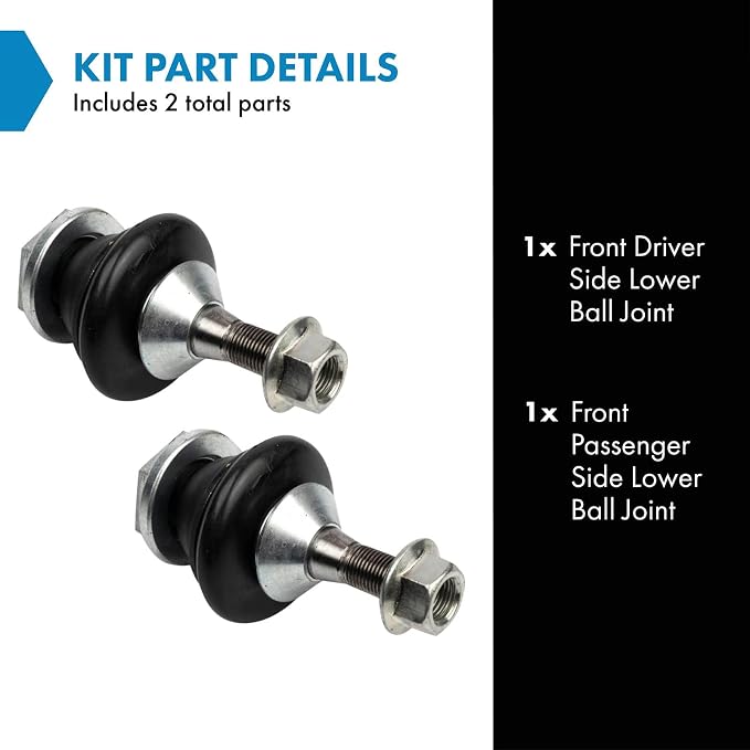 TRQ Front Lower Driver and Passenger Side Ball Joint Set Compatible with 12-15 Mercedes-Benz ML350 12-15 ML550 12-15 ML63 AMG 13-16 GL350 13-16 GL450 13-16 GL550 13-16 GL63 AMG 16-18 GLE350