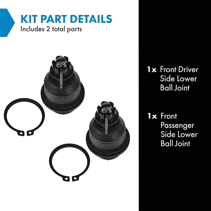TRQ Front Lower Ball Joint Set Compatible with 2005-2010 Dodge Dakota 2006-2009 Mitsubishi Raider 2011 Ram