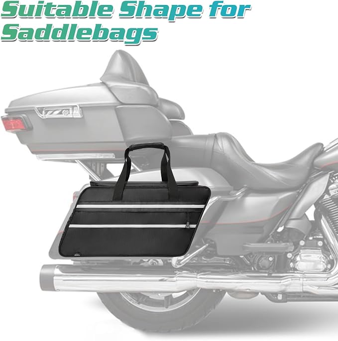 Motorcycle Saddlebag Liner, Waterproof 32L Large Hard Saddle Insert Travel Storage Bag Compatible with Touring Street Glide Road Glide Road King 1993-2023 1700 Royal Star