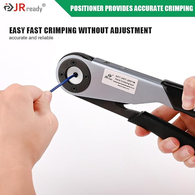 JRready P-20DTM-JR Positioner for ACT-HDT Crimp Tool suitable for #20 Deutsch DTM Series &Amphenol ATM Series Solid Contacts