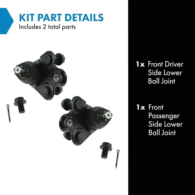 TRQ Front Lower Driver and Passenger Side Ball Joint Set Compatible with 2006-2011 Honda Civic