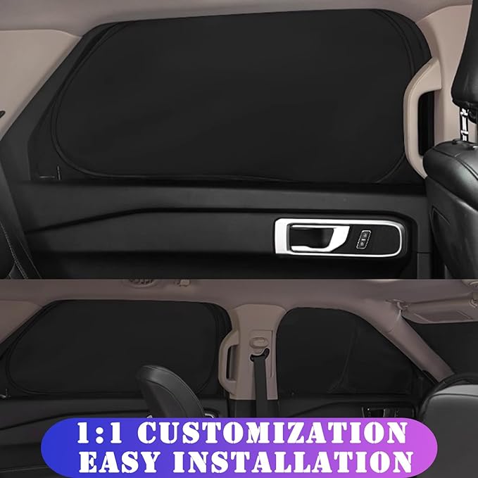 Window Sun Shades for Ford Explorer 2020-2025, Custom Fit, Front Windshield & 4 Side Shades Windows for Max UV Protection, Heat Reduction & Privacy