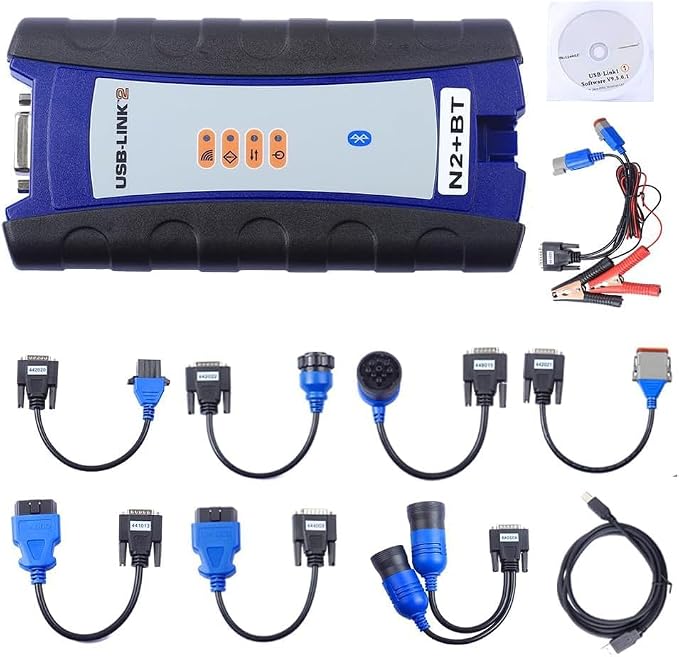 Diesel Universal Heavy Duty Truck Excavator Diagnostic Scanner Tool forNexiq USB Link 2 Heavy Duty Truck Scanner 124032 Diagnosis USB Link 2 Interface Adapter
