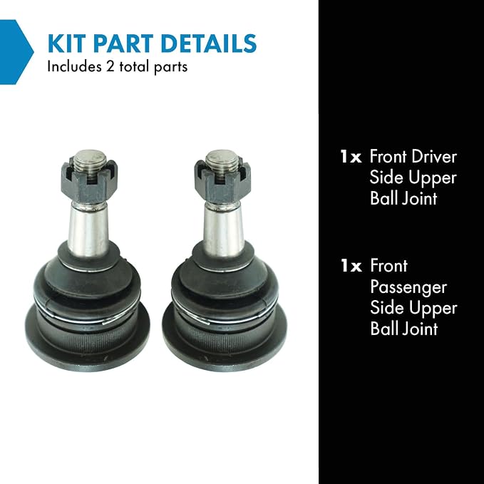 TRQ Front Upper Driver and Passenger Side Ball Joint Set Compatible with 03-09 Lexus GX470 10-19 GX460 03-19 Toyota 4Runner 07-14 FJ Cruiser 08-22 Sequoia 07-21 Tundra