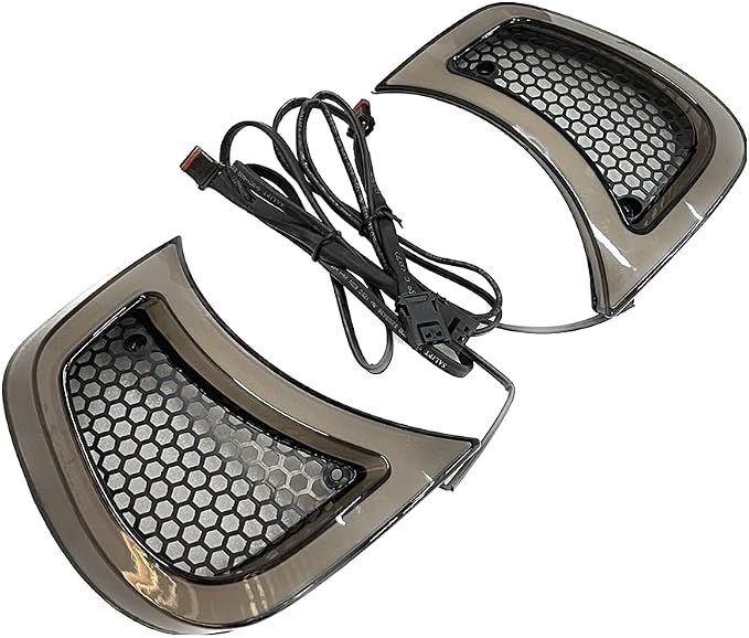 Turning Blinker Lights Headlight Vent Accent LED Indicator Tracer for Harley Touring Road Glide Models 2014-2023 (Black)
