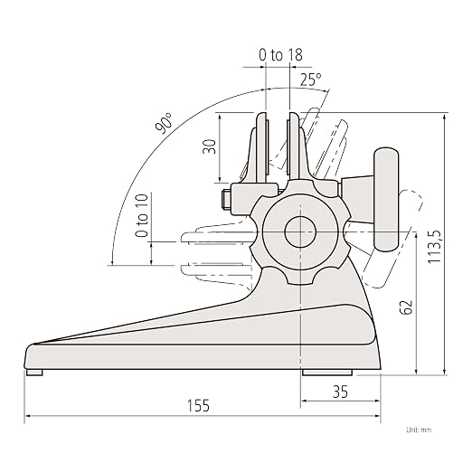 Mitutoyo 156-101-10 Micrometer Stand, Fits Micrometers up to 4", Large Easy-to-Use Clamp Knobs, Durable Construction, Compact Design for Stable Measuring Support | Fits Micrometers up to 4"