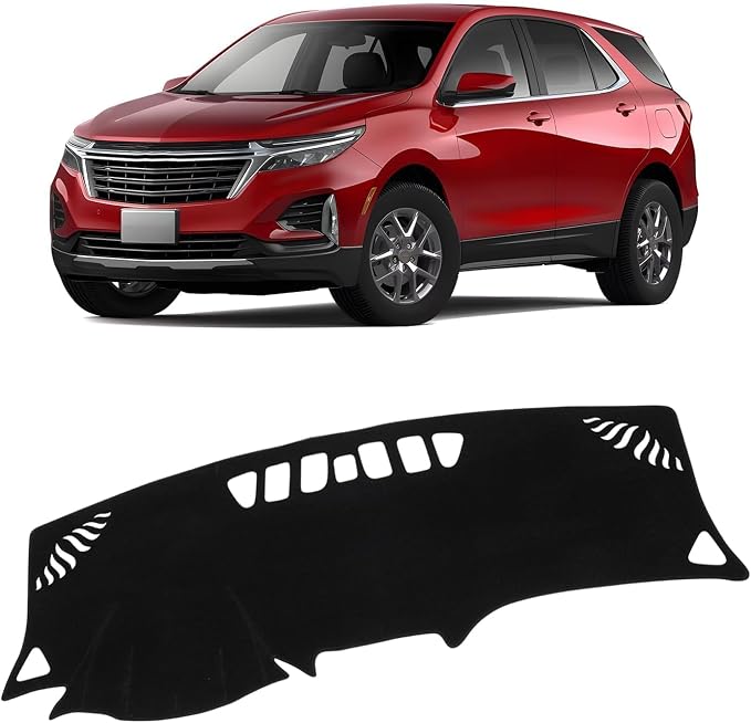 KUST Black Dash Cover for 2018-2023 2024 Chevrolet Equinox (Without HUD) (L, LS, LT, Premier) Non-Slip Dashboard Cover Polyester Dashboard Cover Accessories for Equinox Custom Fit Dash Mat No Glare