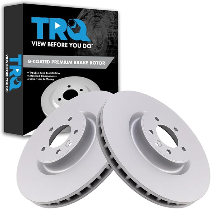 TRQ Front Brake Rotors Set Compatible with 2021-2024 Land Rover Defender 110 Defender 90 Discovery 2013-2022 Range Rover 2010-2022 Range Sport