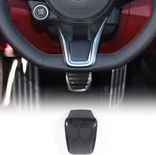 Carbon Fiber Central Steering Wheel Trim Strip Compatible with Alfa Romeo Giulia Stelvio Tonale 2020 2021 Steering Wheel Bottom Decoration Panel Cover Auto Accessories (Honeycomb Pattern)