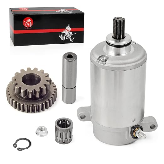 Starter Motor 9T & Idler Gear 15T/34T Compatible with Yamaha Big Bear 400 YFM400 2000-2012 Big Bear 350 1997-1999 Wolverine 350 1995-2005 4KB-81890-00-00 4KB-15512-00-00