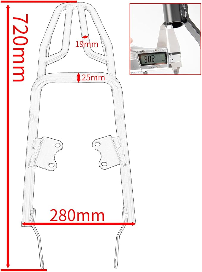 Motorcycle Rear Luggage Rack Basket Support Shelf Fits for T-riumph Street Twin 900 2016-2022 Speed Twin 900 2023-2024 Trunk Cargo Carrier Mount Bracket Holder
