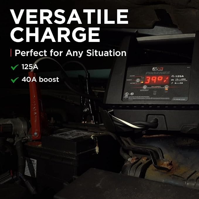 Schumacher Electric DSR Pro Series 6V / 12V Car Battery Charger & Maintainer - 125A Engine Starter with 15A / 40A Boost Mode - Quickly Bring Deeply Discharged Batteries Back to Life - DSR118