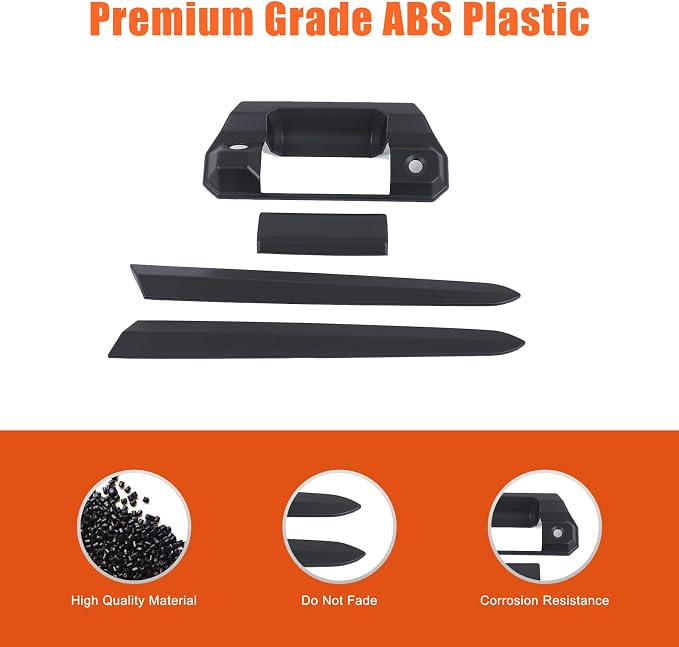 ABS Car Look Rear Door Handle Panel Cover Trim Compatible with Toyota Tacoma 2024 2025+,Car Tailgate Handle Trim Strip (Matte Black)