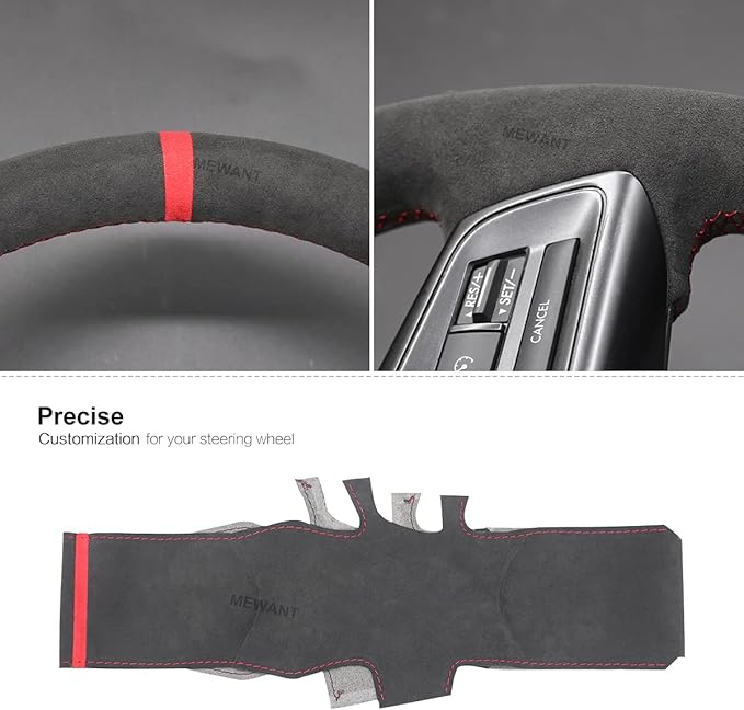 MEWANT Hand Sewing Breathable Car Steering Wheel Cover for Subaru WRX 2015-2021 / WRX STI 2015-2021 Steering Wheels Accessories for Subaru WRX (STI)