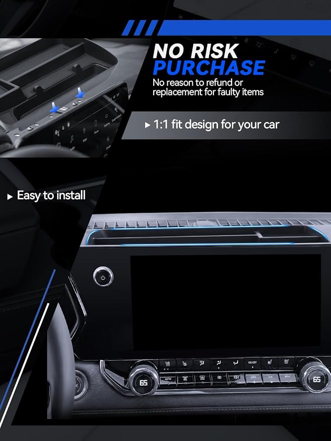 for Colorado Dashboard Console Organizer 2023 2024 2025 2026 Chevy Colorado& GMC Canyon Accessories Behind Screen Organizer Storage Box Console Dash Tray with Phone Holder